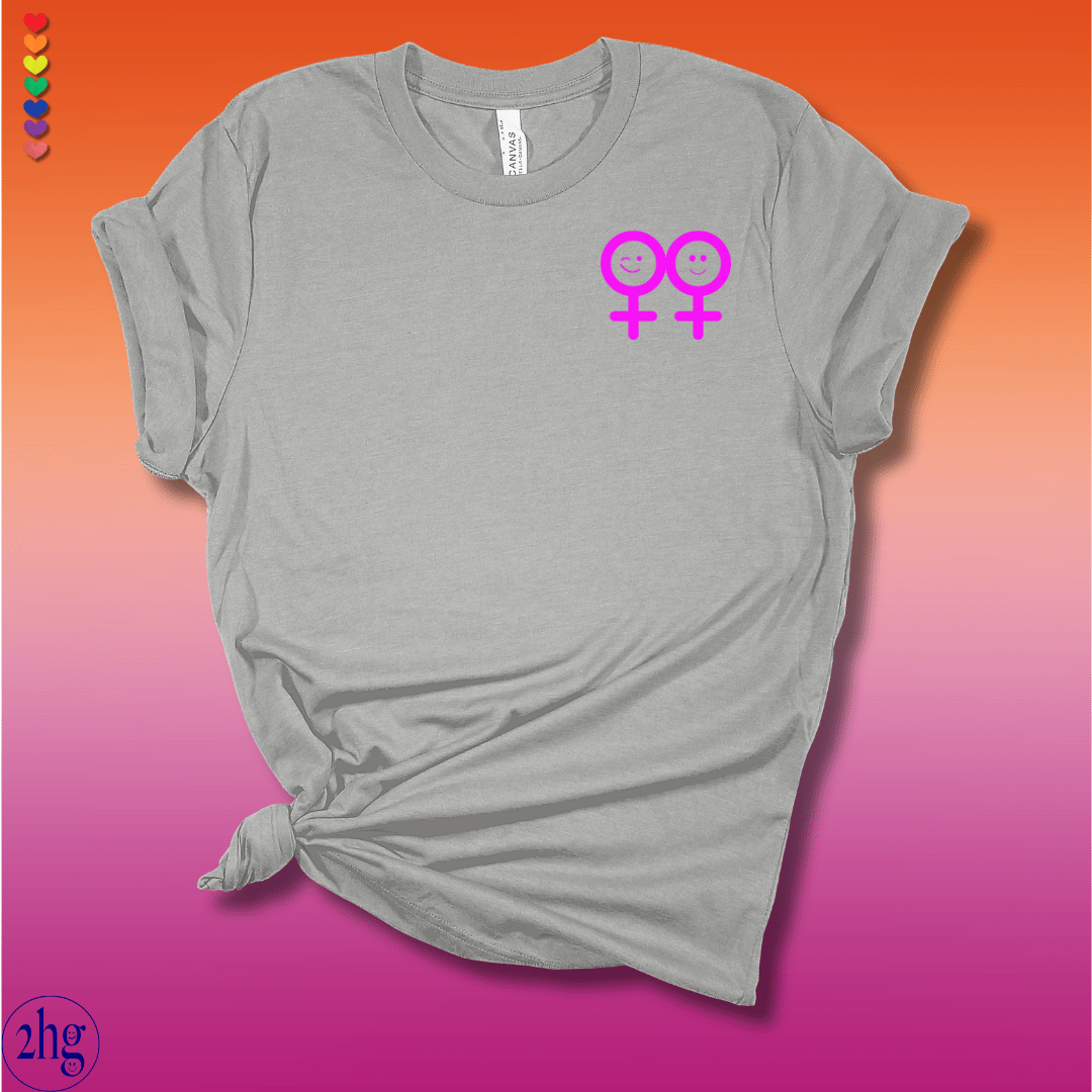 Printify T-Shirt Athletic Heather / S Lesbian Gender Pink Pocket Symbol