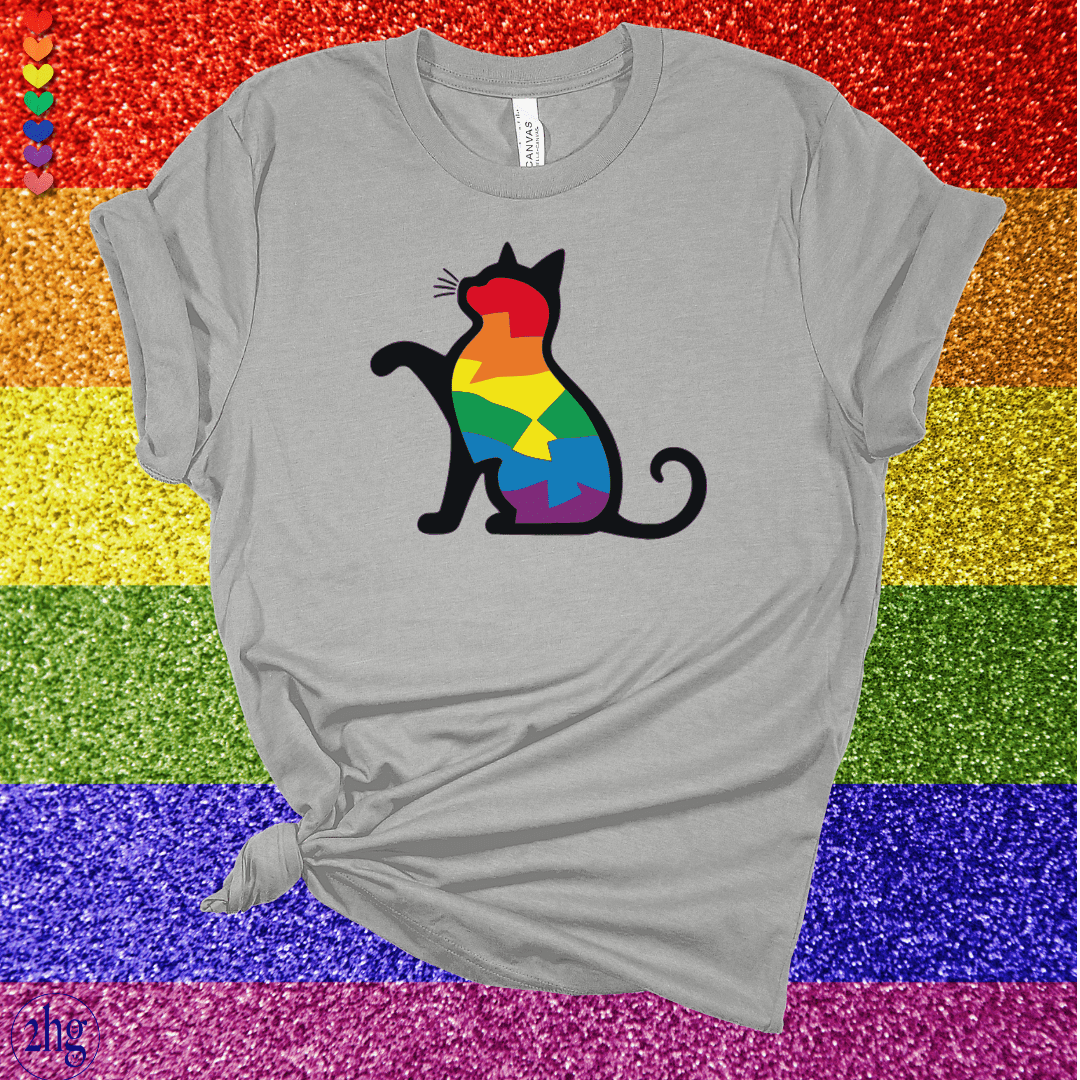 Printify T-Shirt Athletic Heather / S Pride Cat