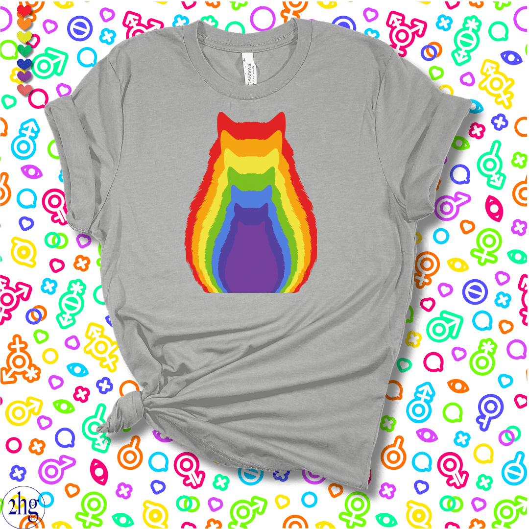 Printify T-Shirt Athletic Heather / S Rainbow Cats