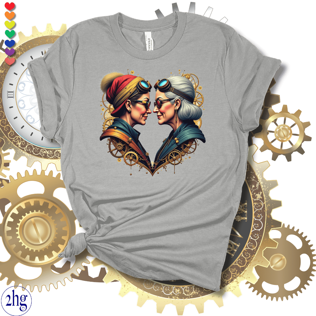 Printify T-Shirt Athletic Heather / S Steampunk Mature Love