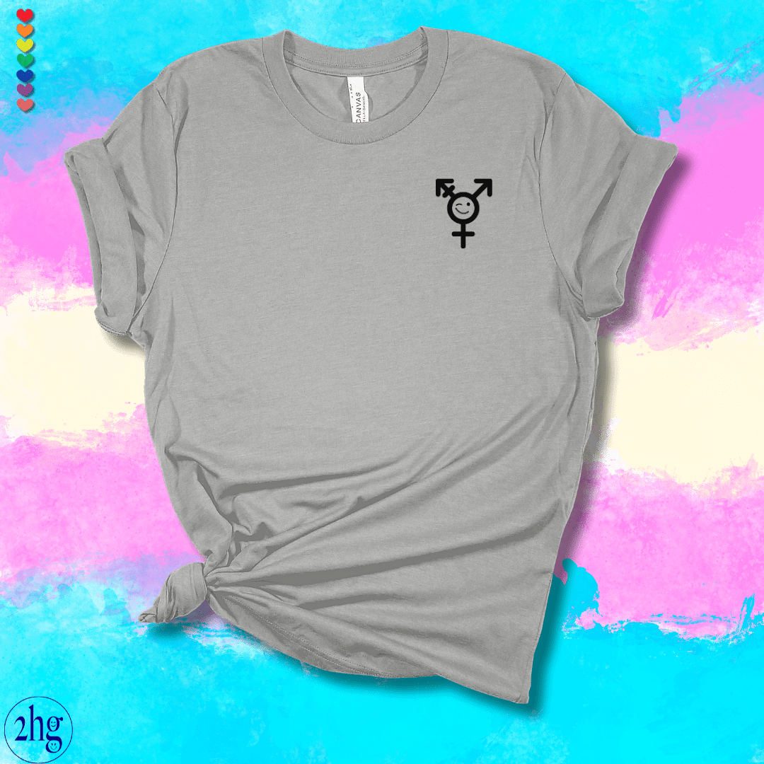 Printify T-Shirt Athletic Heather / S Transgender Winking Pocket Symbol