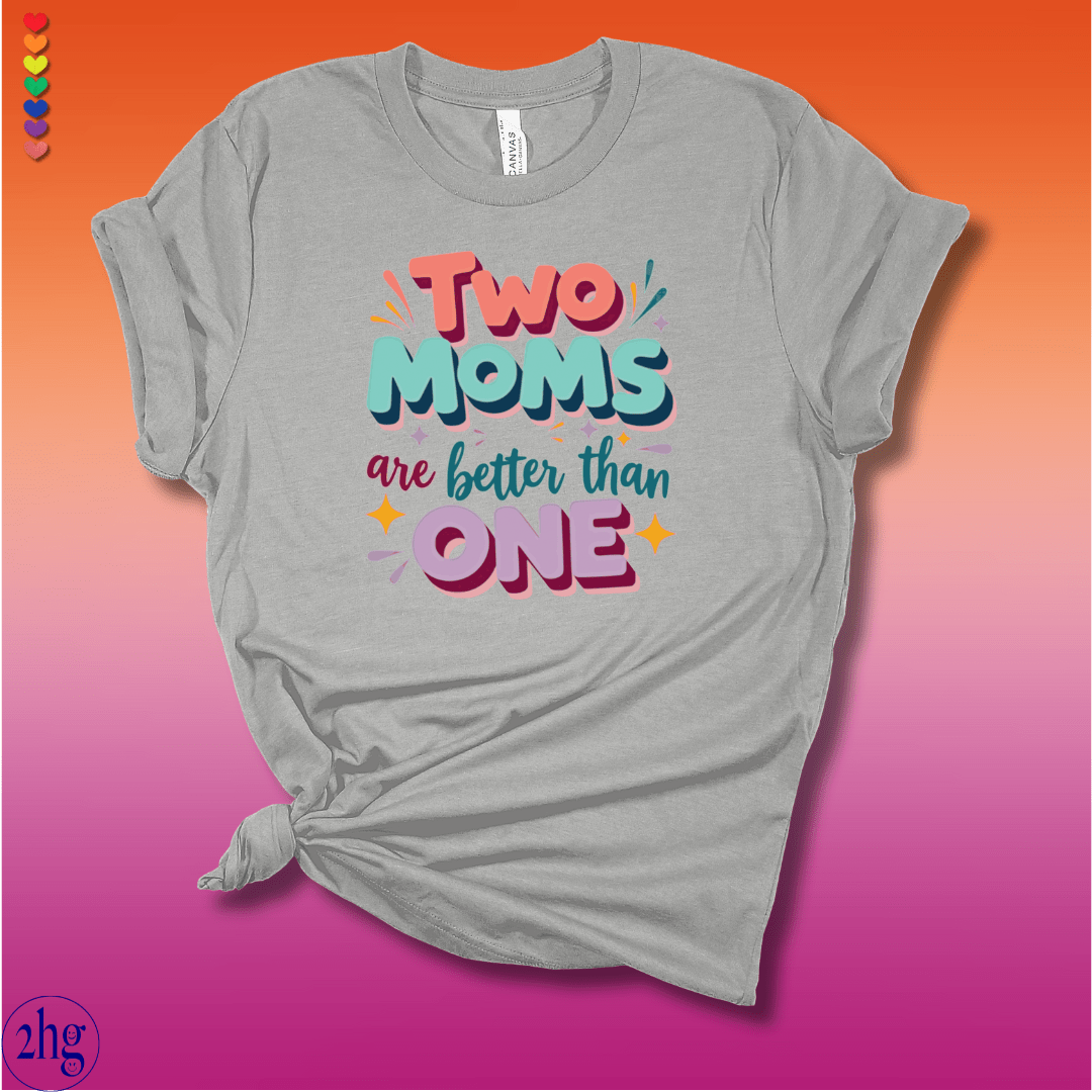 Printify T-Shirt Athletic Heather / S Two Moms are better than one 3D