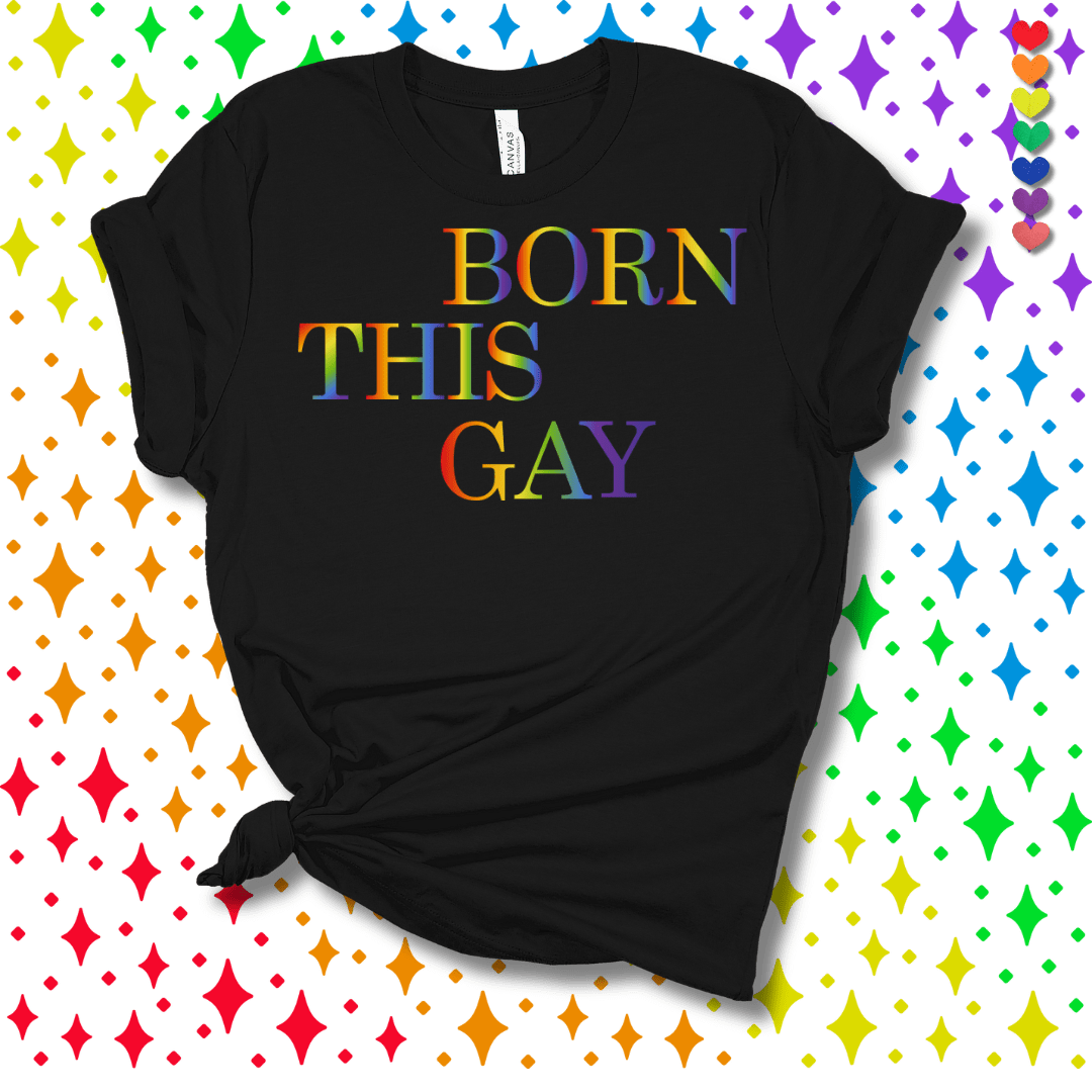 Printify T-Shirt Black Heather / S Born this Gay