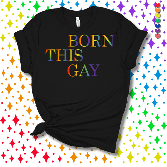 Printify T-Shirt Black Heather / S Born this Gay