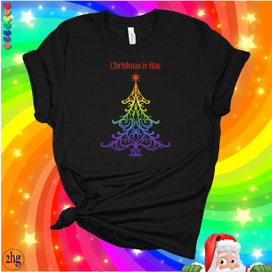 Printify T-Shirt Black Heather / S Christmas is Gay