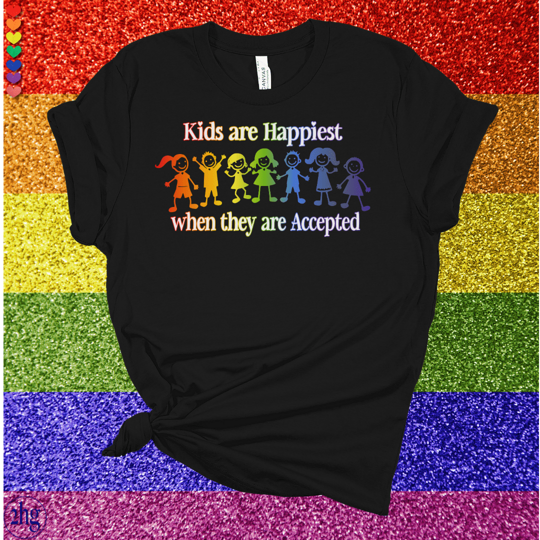 Printify T-Shirt Black Heather / S Kids are Happiest when they are Accepted