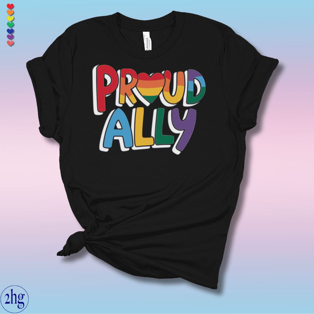 Printify T-Shirt Black Heather / S Proud Ally