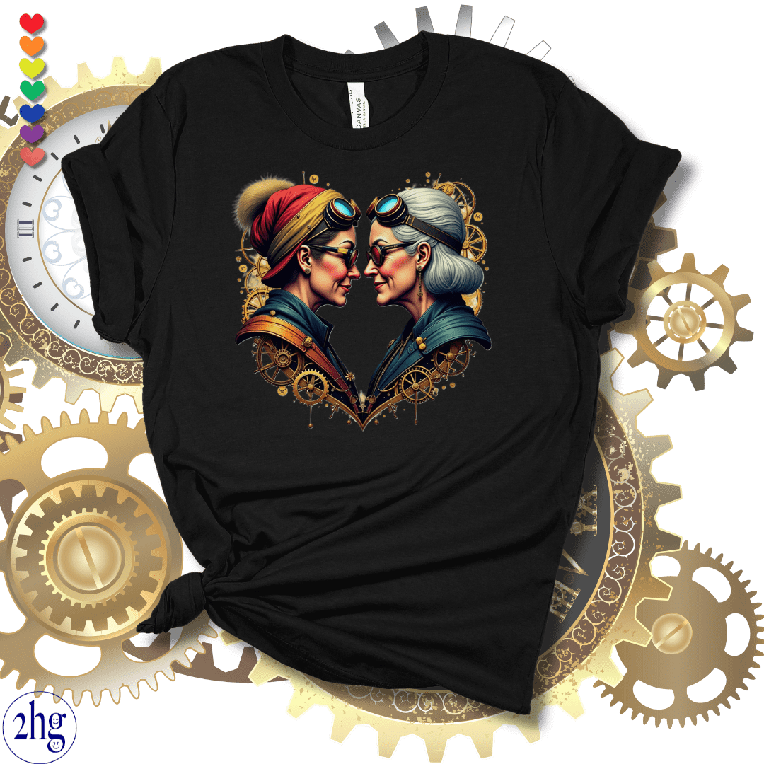 Printify T-Shirt Black Heather / S Steampunk Mature Love