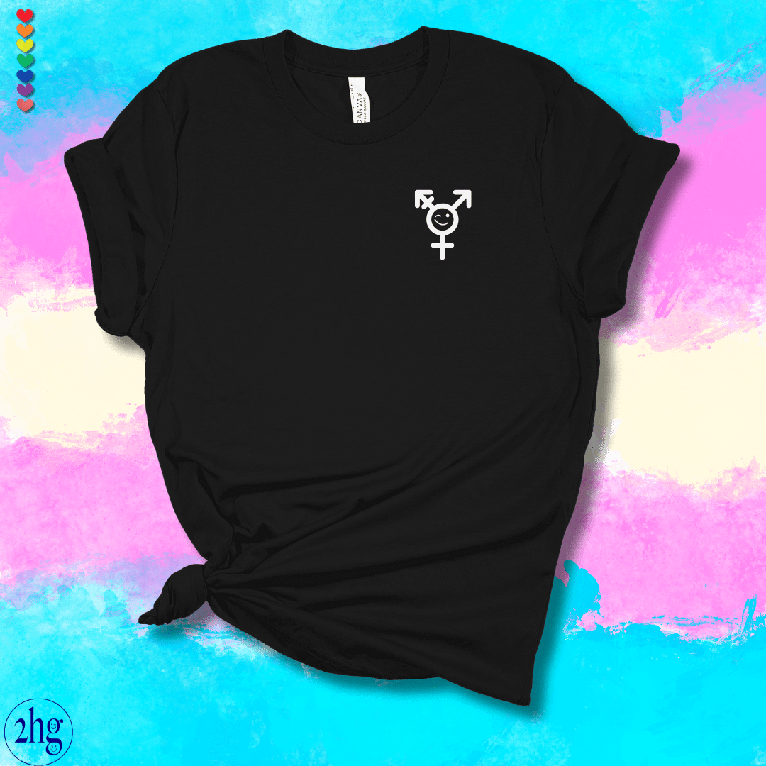 Printify T-Shirt Black Heather / S Transgender Winking Pocket Symbol