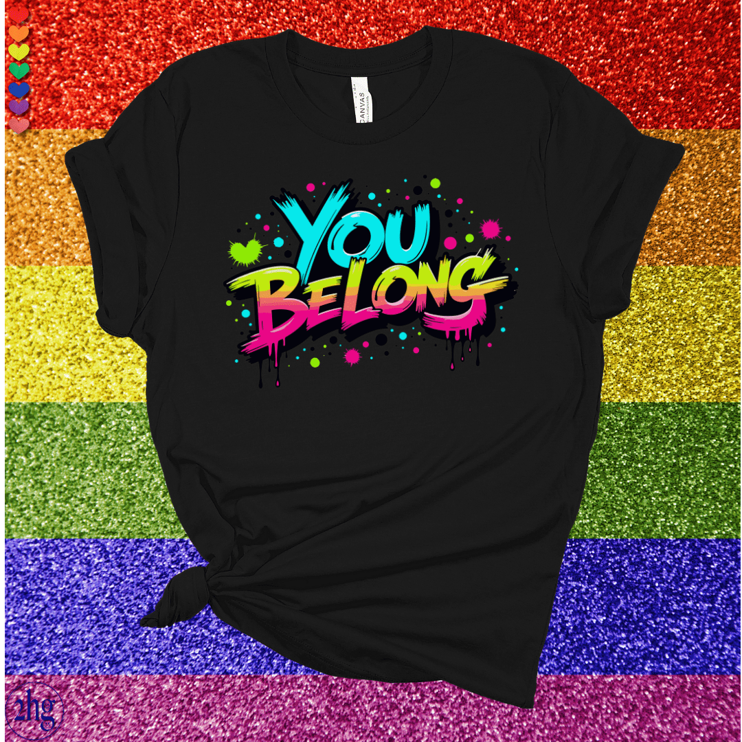 Printify T-Shirt Black Heather / S You Belong  2