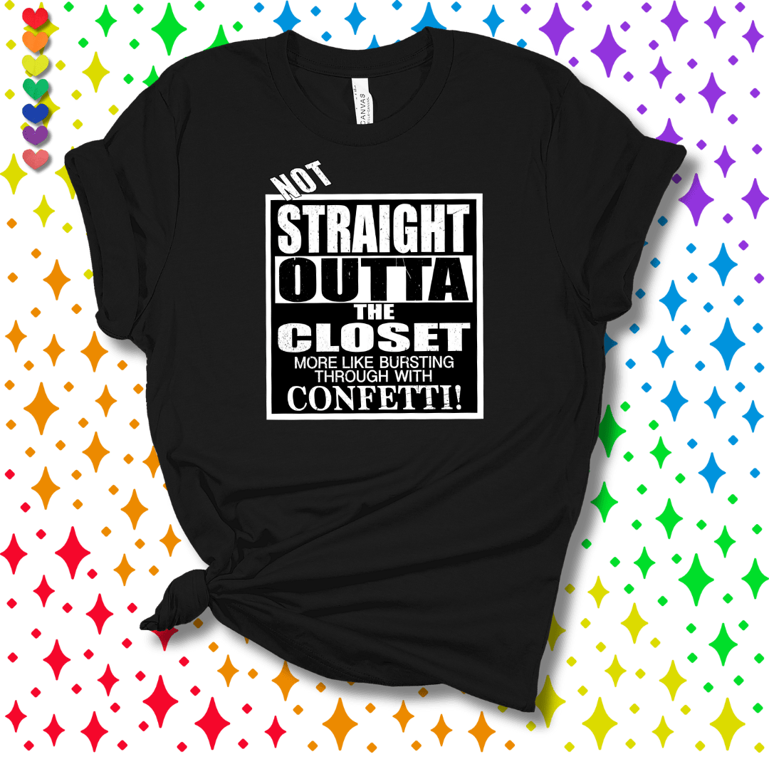 Printify T-Shirt Black / S Not Straight Outta the Closet