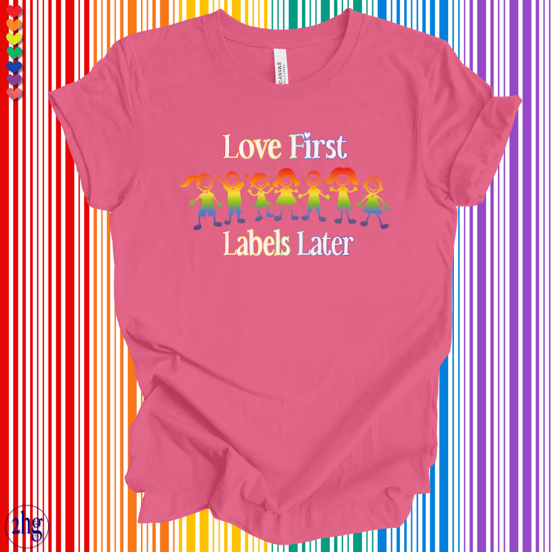 Printify T-Shirt Charity Pink / S Love First Labels Later