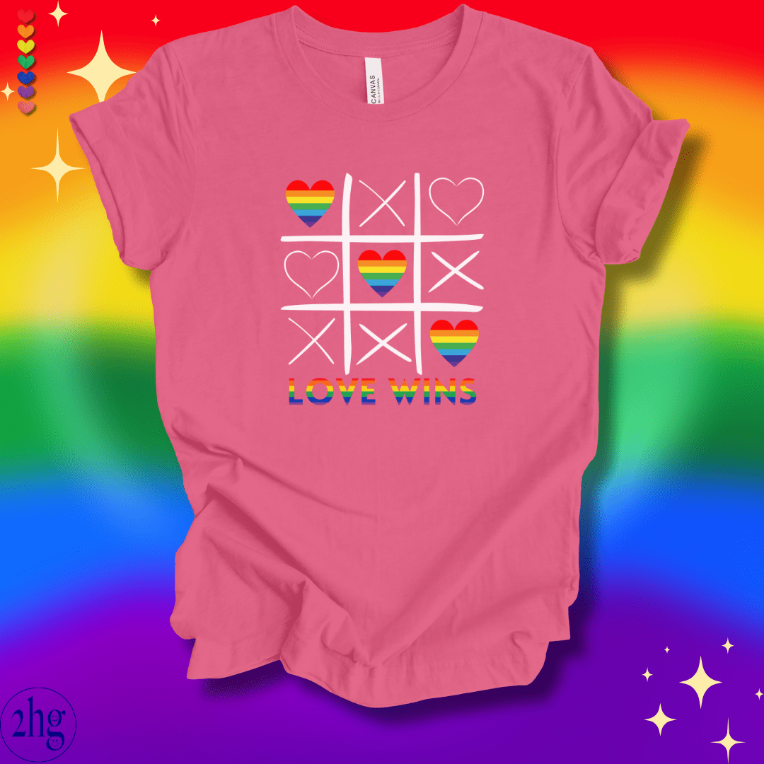 Printify T-Shirt Charity Pink / S Love Wins Tic Tac Toe