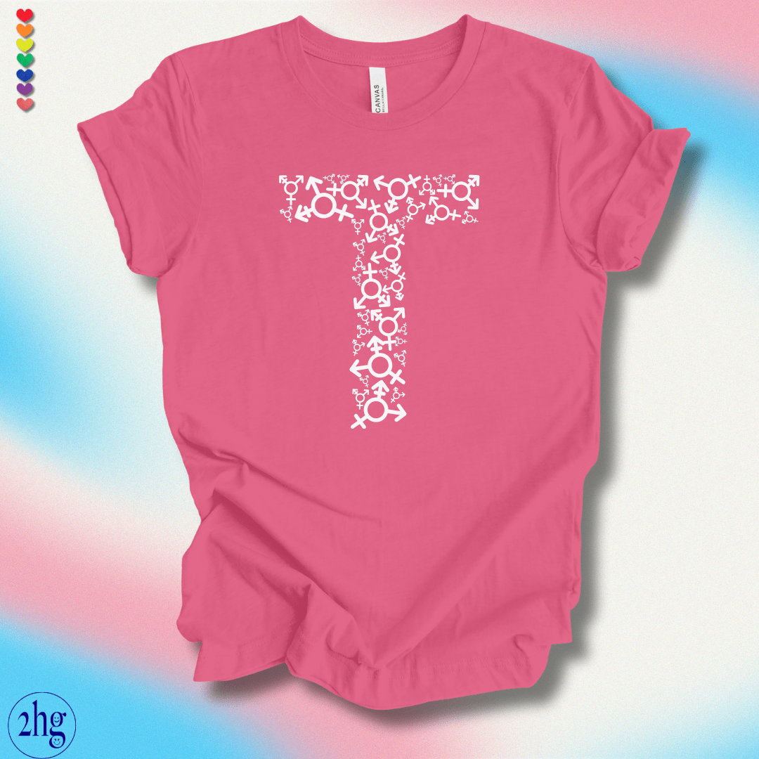 Printify T-Shirt Charity Pink / S T is for Transgender