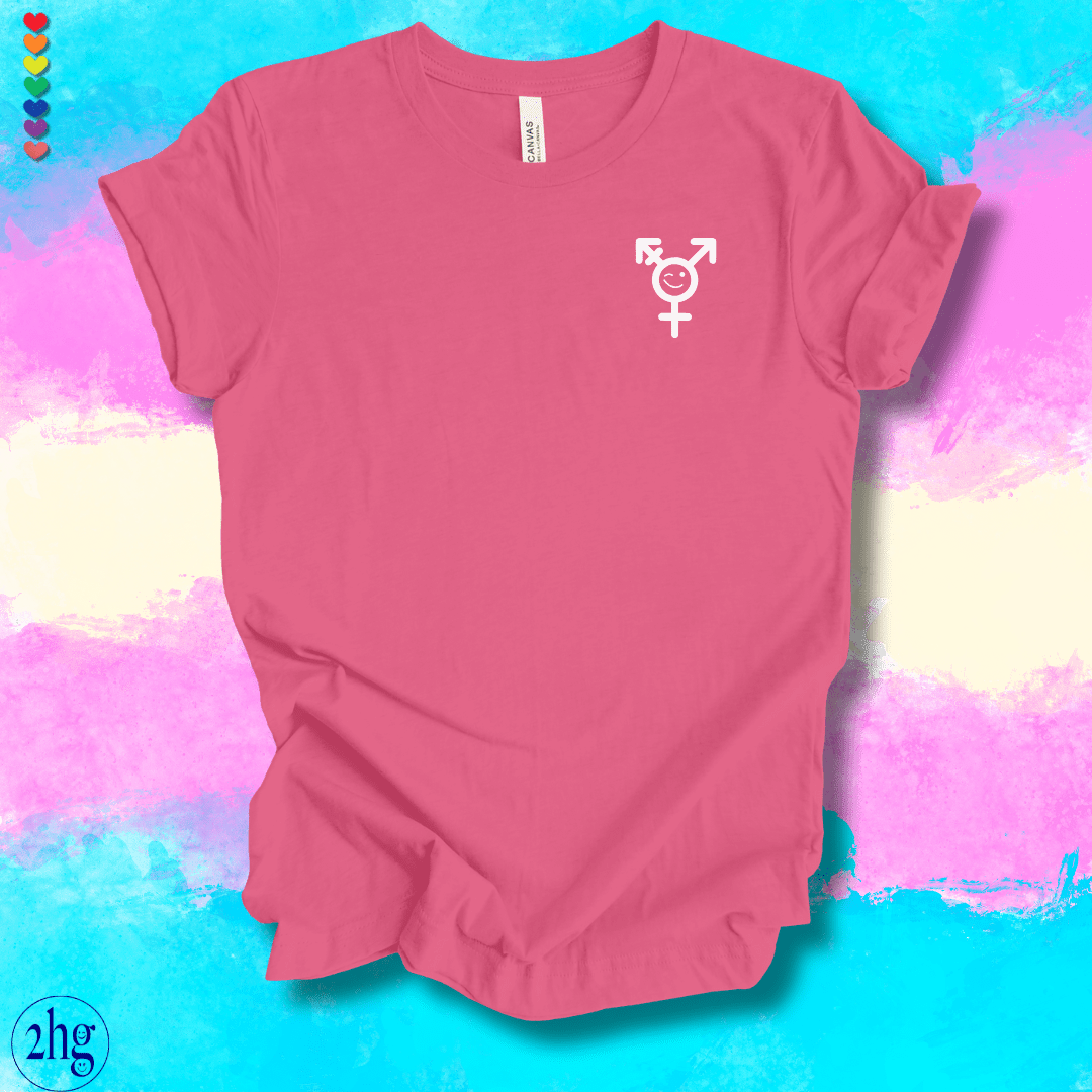 Printify T-Shirt Charity Pink / S Transgender Winking Pocket Symbol