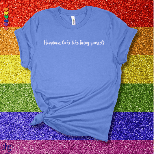 Printify T-Shirt Heather Columbia Blue / S Happiness looks like being yourself.