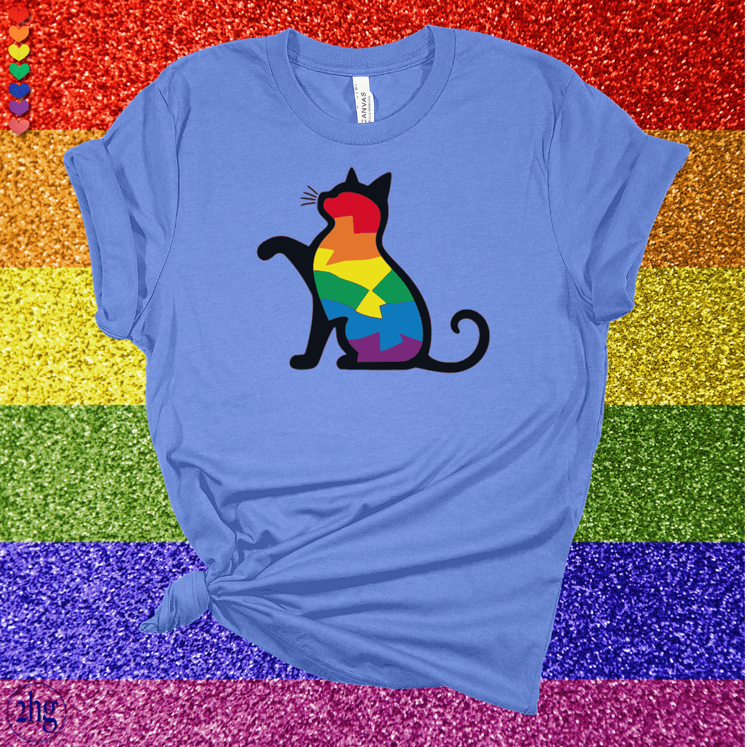 Printify T-Shirt Heather Columbia Blue / S Pride Cat