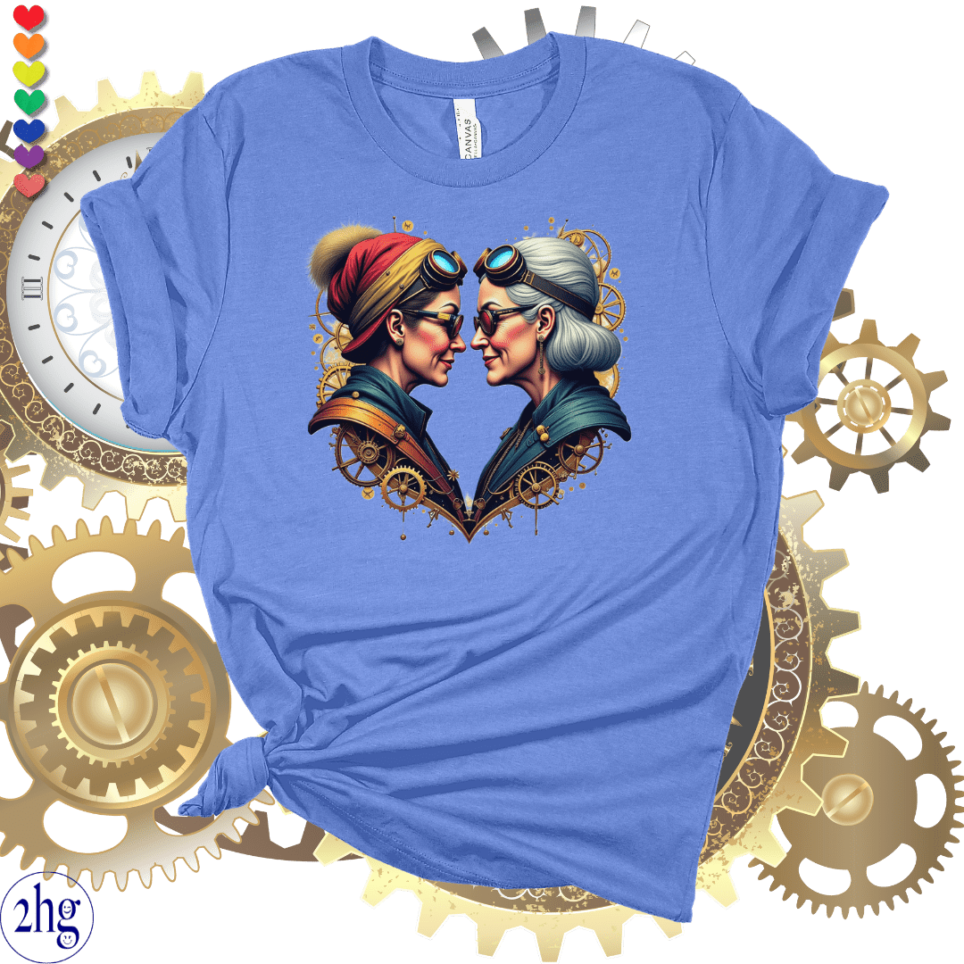 Printify T-Shirt Heather Columbia Blue / S Steampunk Mature Love