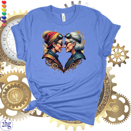 Printify T-Shirt Heather Columbia Blue / S Steampunk Mature Love