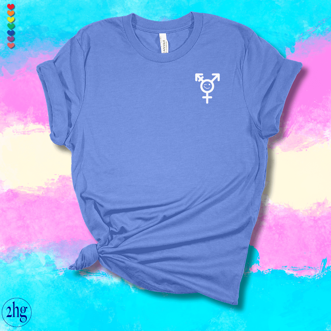 Printify T-Shirt Heather Columbia Blue / S Transgender Winking Pocket Symbol