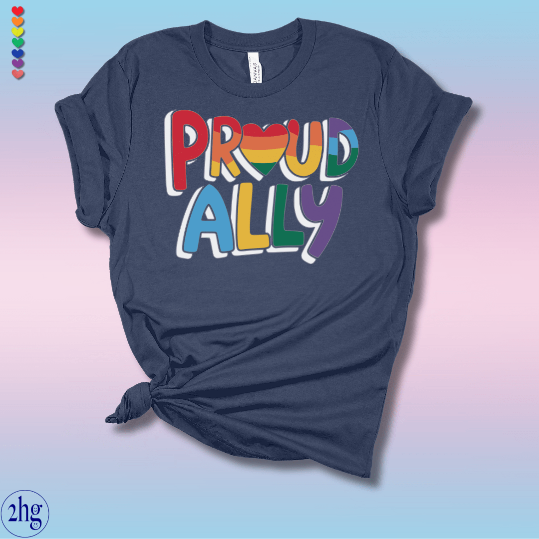 Printify T-Shirt Heather Navy / S Proud Ally