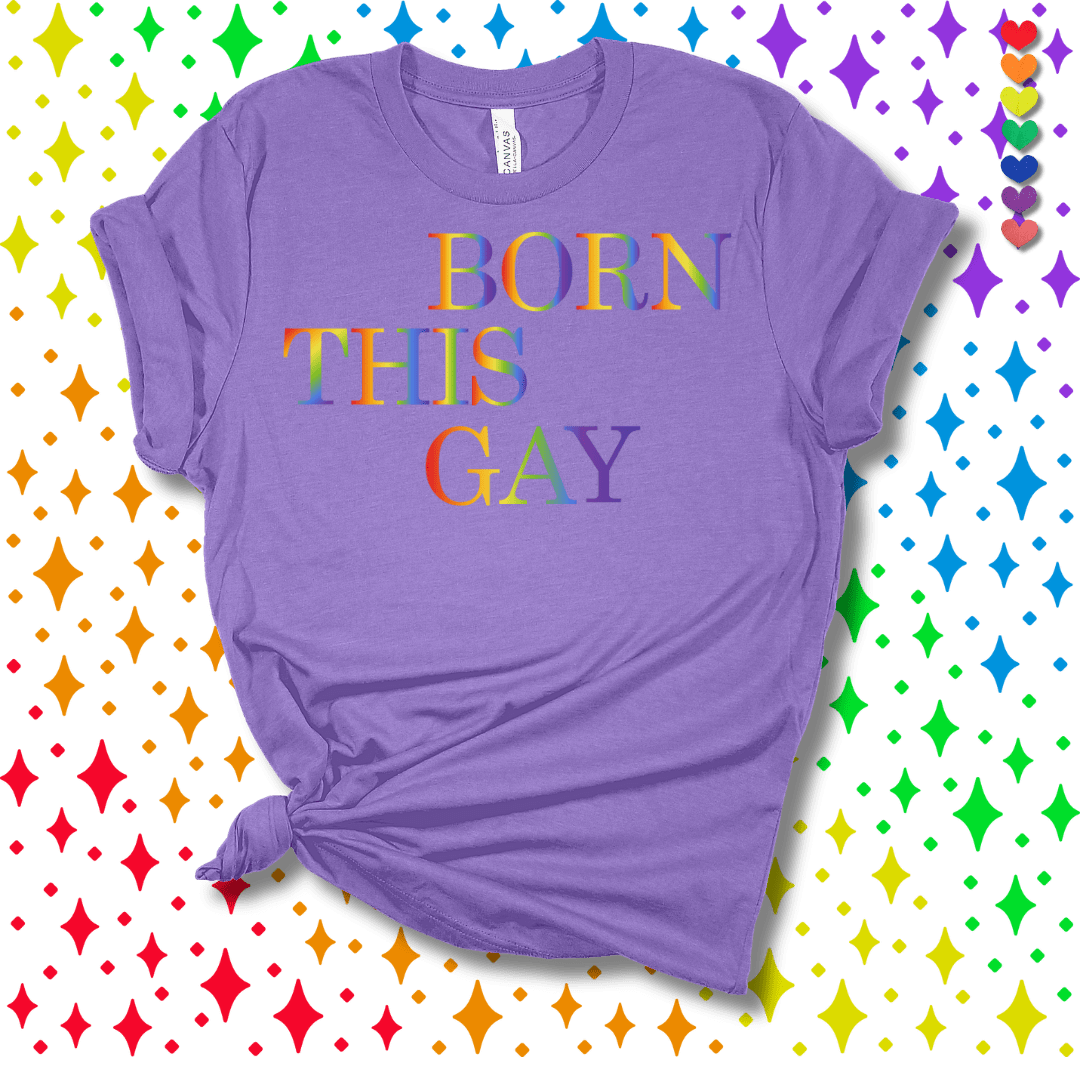 Printify T-Shirt Heather Team Purple / S Born this Gay