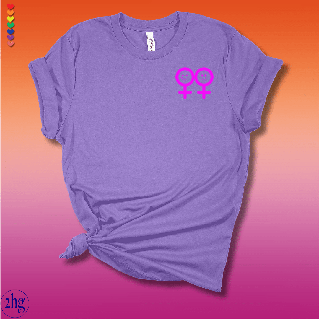 Printify T-Shirt Heather Team Purple / S Lesbian Gender Pink Pocket Symbol