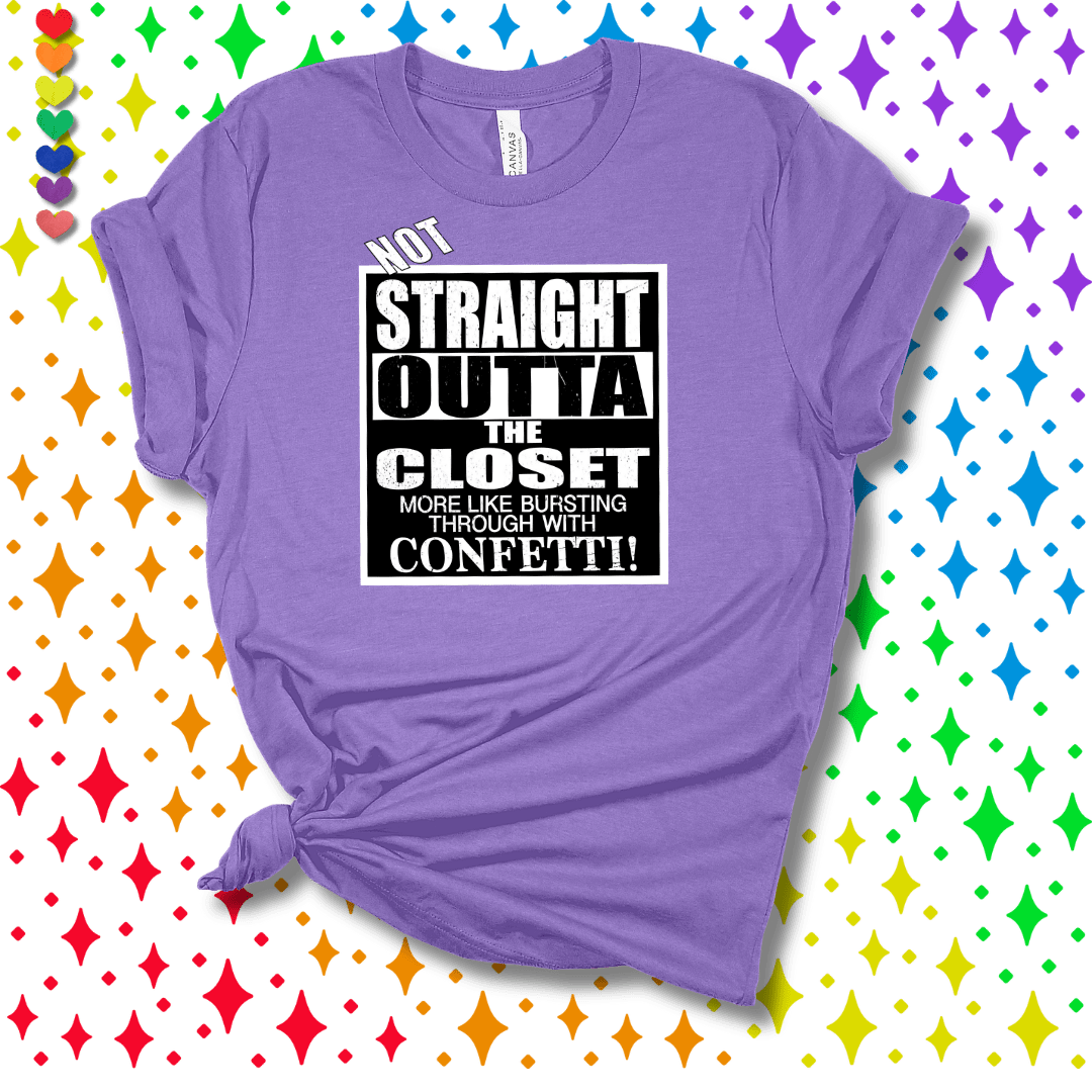 Printify T-Shirt Heather Team Purple / S Not Straight Outta the Closet