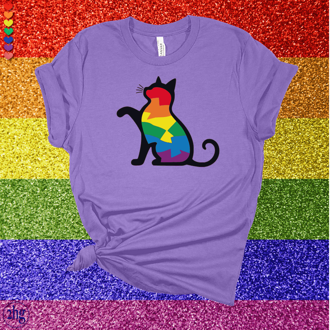 Printify T-Shirt Heather Team Purple / S Pride Cat