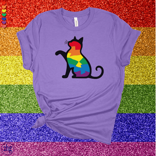 Printify T-Shirt Heather Team Purple / S Pride Cat