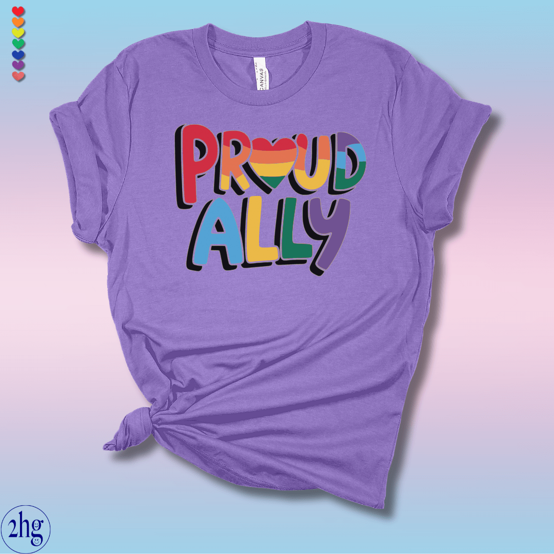 Printify T-Shirt Heather Team Purple / S Proud Ally