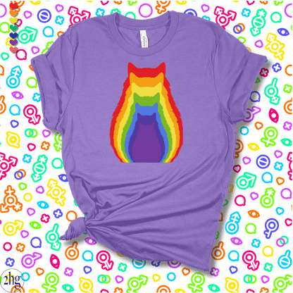 Printify T-Shirt Heather Team Purple / S Rainbow Cats