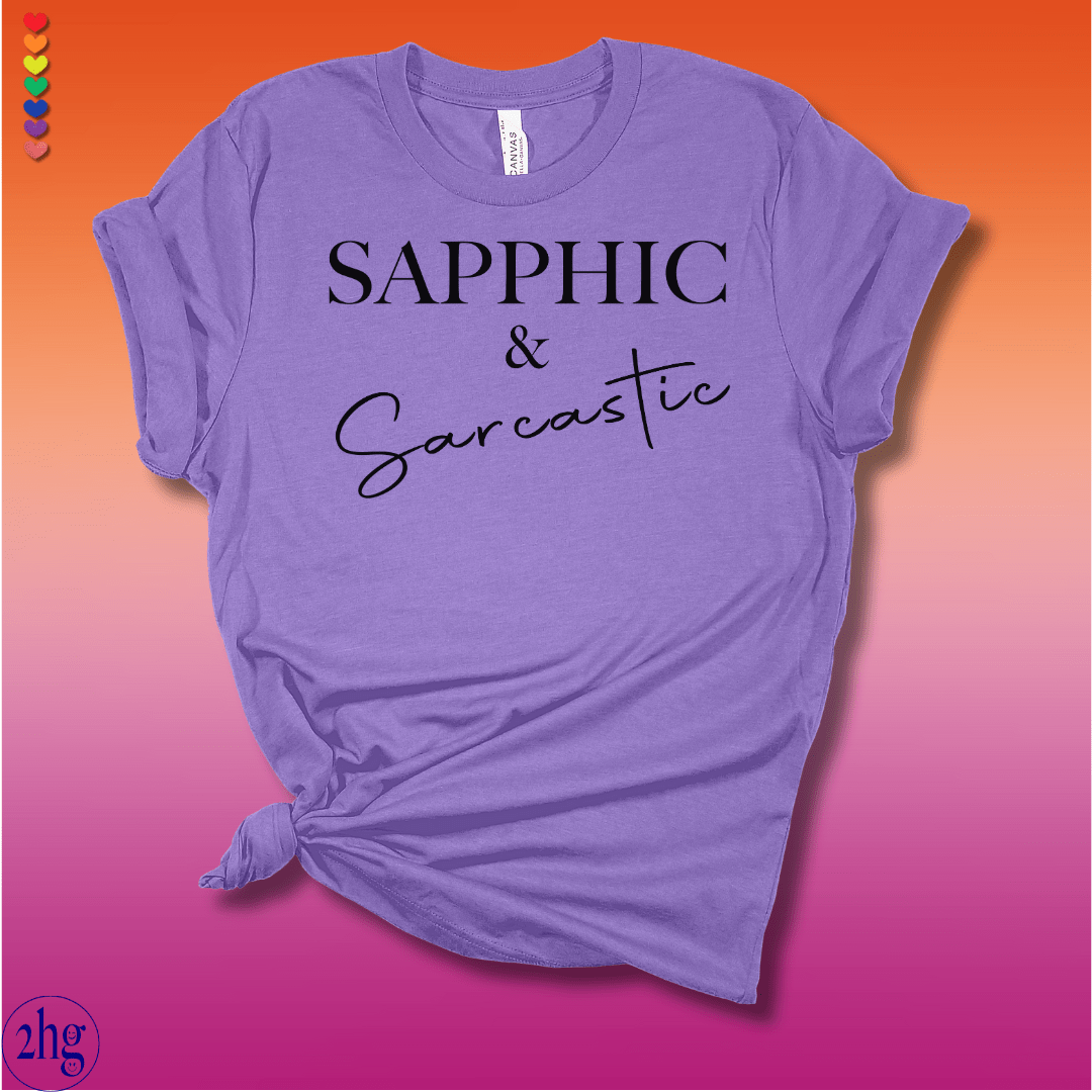 Printify T-Shirt Heather Team Purple / S Sapphic & Sarcastic