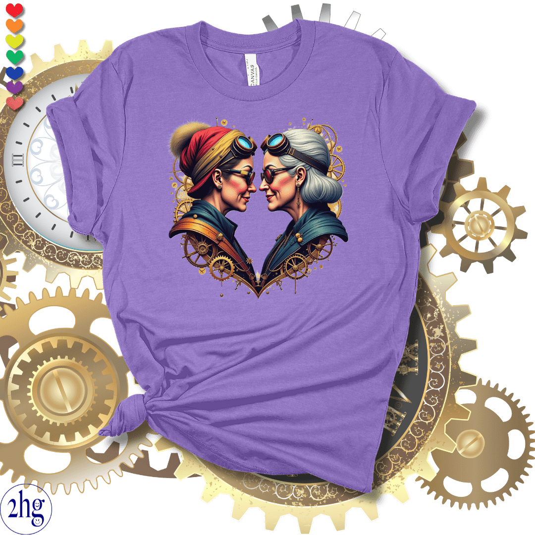 Printify T-Shirt Heather Team Purple / S Steampunk Mature Love