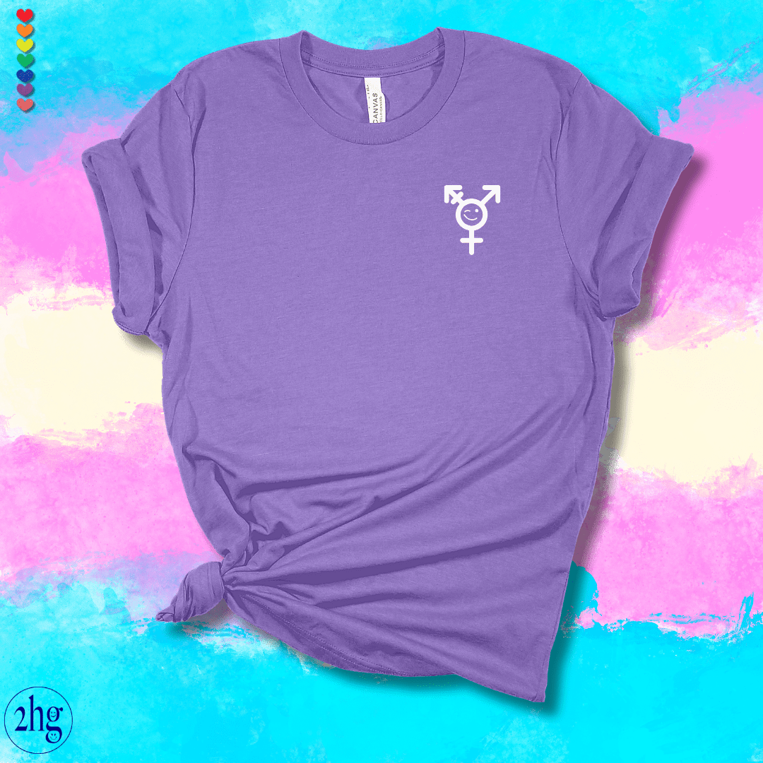 Printify T-Shirt Heather Team Purple / S Transgender Winking Pocket Symbol