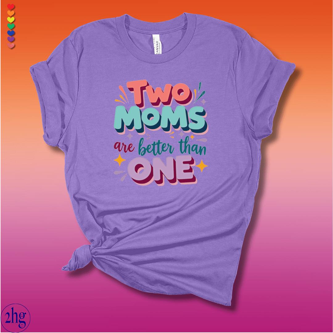 Printify T-Shirt Heather Team Purple / S Two Moms are better than one 3D