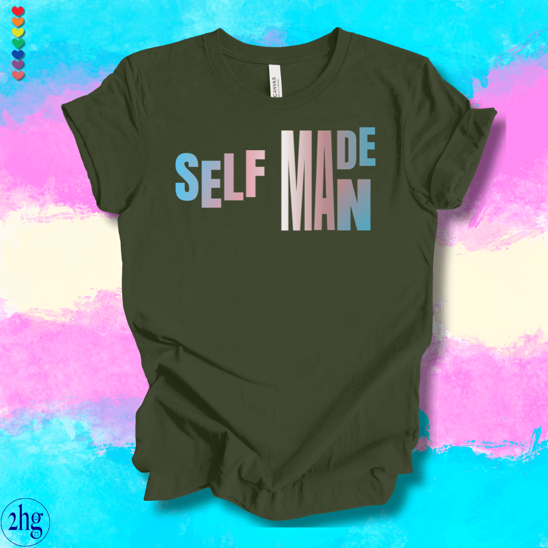 Printify T-Shirt Military Green / S Self Made Man