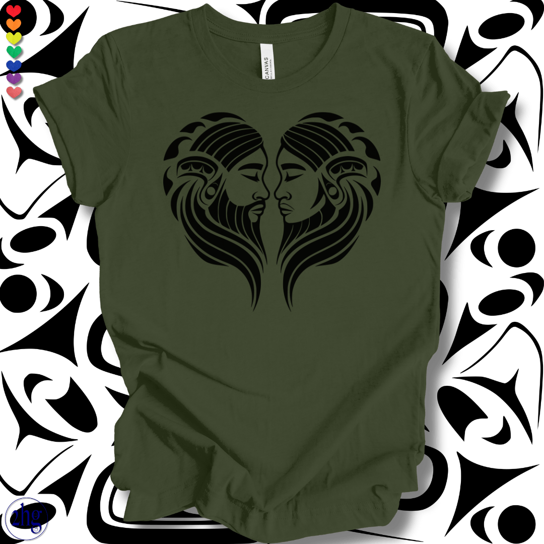 Printify T-Shirt Military Green / S Two Spirit First Nations