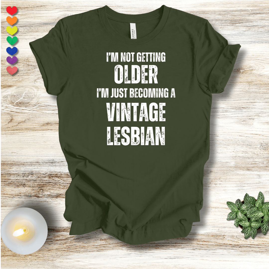 Printify T-Shirt Military Green / S VINTAGE Lesbian