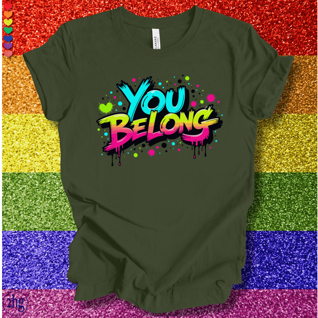 Printify T-Shirt Military Green / S You Belong  2