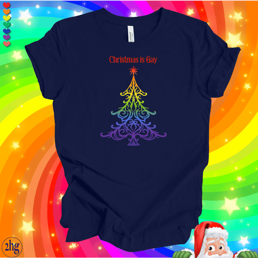 Printify T-Shirt Navy / S Christmas is Gay