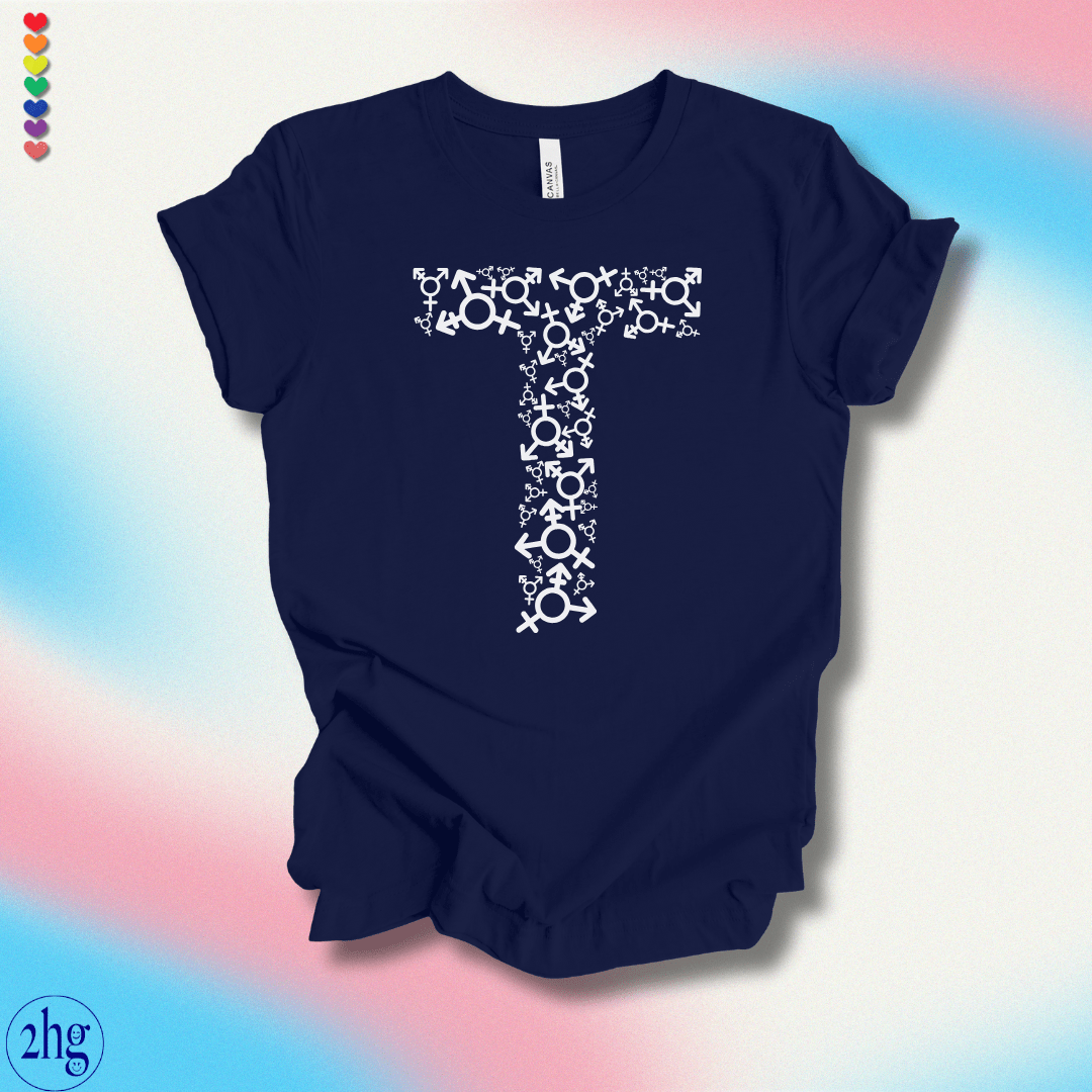 Printify T-Shirt Navy / S T is for Transgender