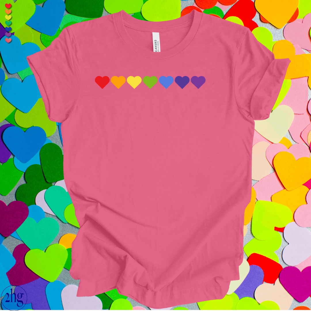 Printify T-Shirt Rainbow Hearts