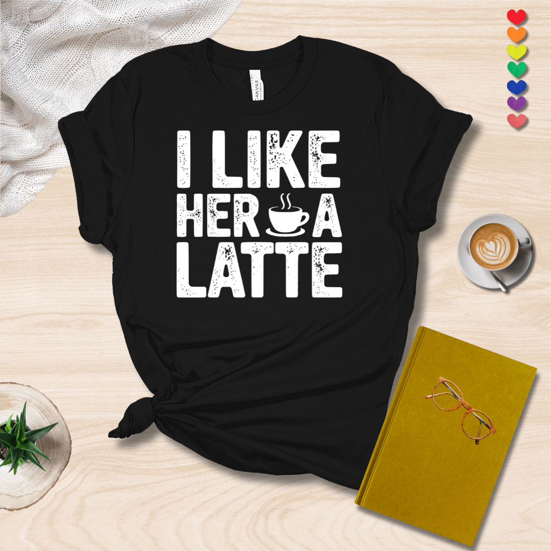 Printify T-Shirt Solid Black Blend / S I like her a latte