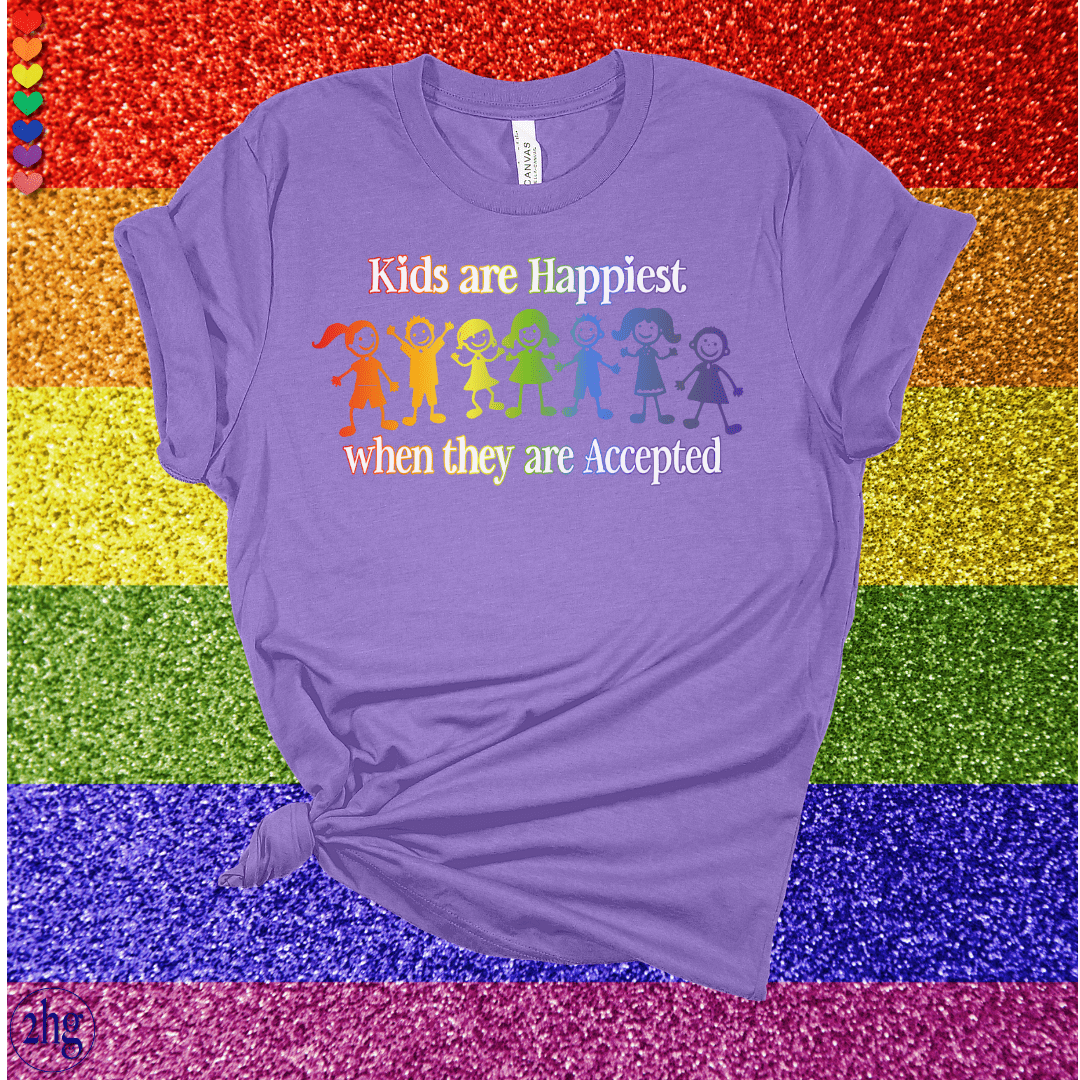 Printify T-Shirt Team Purple / S Kids are Happiest when they are Accepted