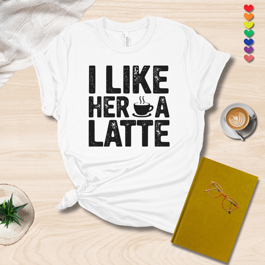 Printify T-Shirt White / S I like her a latte