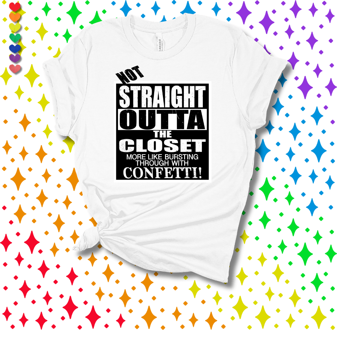 Printify T-Shirt White / S Not Straight Outta the Closet