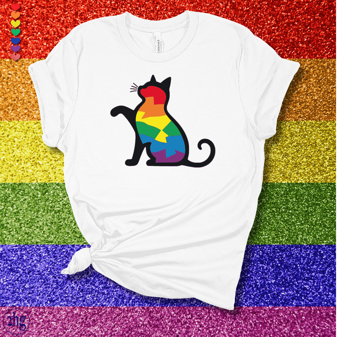 Printify T-Shirt White / S Pride Cat