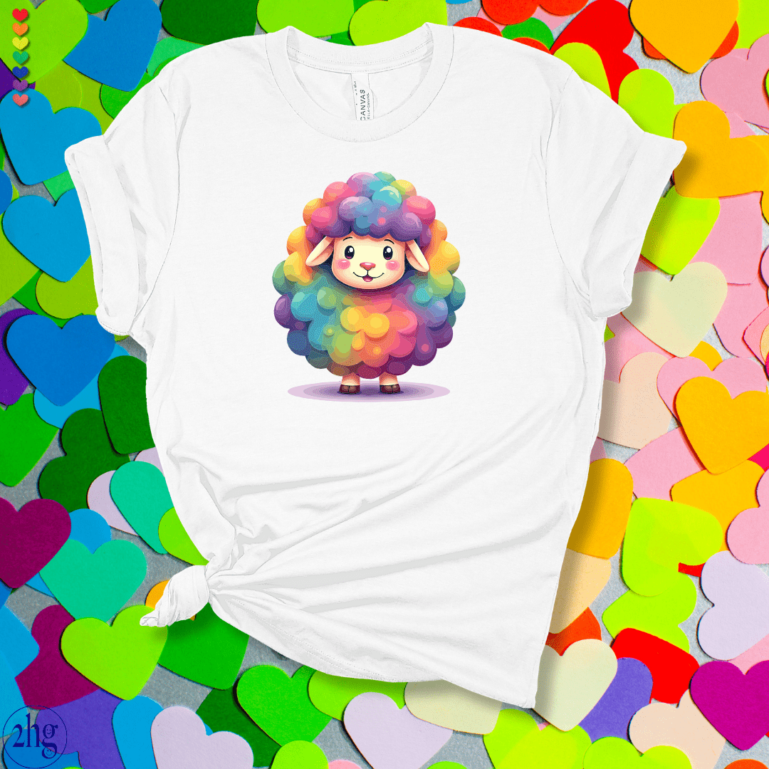 Printify T-Shirt White / S Rainbow Sheep