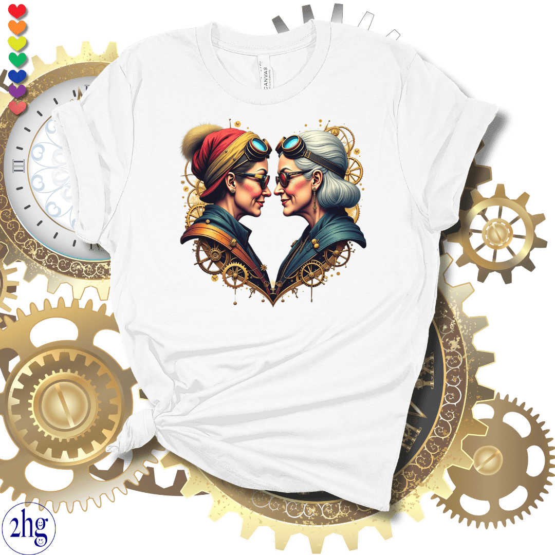 Printify T-Shirt White / S Steampunk Mature Love